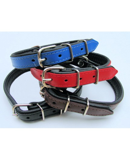 Collier en cuir rembourré SUPER pour chien