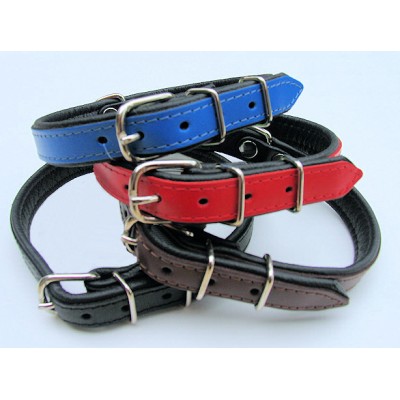 Collier en cuir rembourré SUPER pour chien