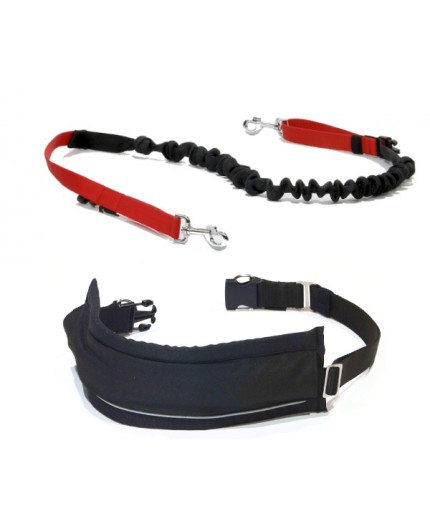 Kit d'Initiation Mains Libres:  - Ceinture+Laisse amortisseur: promenade, jogging