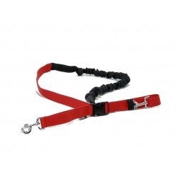 KIT LOISIR Mains Libres indispensable pour vous et votre chien:  - Ceinture+Laisse amortisseur Rouge: promenade, jogging