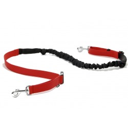 KIT LOISIR Mains Libres indispensable pour vous et votre chien:  - Ceinture+Laisse amortisseur Rouge: promenade, jogging