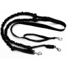 Laisse CANICROSS double pour 2 chien amortisseur extensible 2m